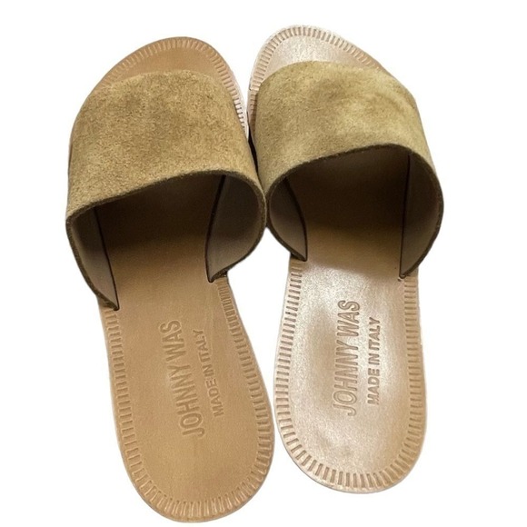 NWT Johnny Was Camila‎ sandals size 5 tan color new in original box main image 0